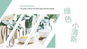 Modelo PPT de fundo de área de trabalho de chá verde pequeno fresco