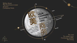 Modelo de PPT de negócios europeus e americanos de vento negro de ouro download grátis