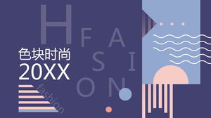 Download gratuito del modello PPT in stile Memphis di moda viola