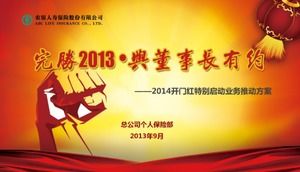 Modèle PPT de résumé de fin d'année de la réunion annuelle festive de l'assurance-vie