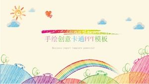 Elle çizilmiş yaratıcı çizgi film çocuk eğitimi ppt şablonu