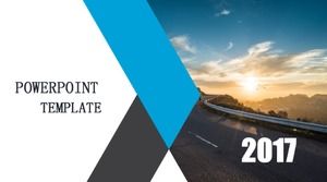 グレーブルーシンプルな雰囲気フラットワークまとめ一般pptテンプレート