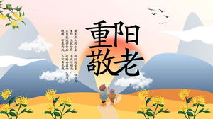 Colore vettore vento Chongyang rispetto per il modello PPT anziano