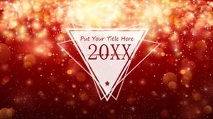 Modelo ppt de plano de resumo de trabalho de fim de ano corporativo com atmosfera vermelha brilhante