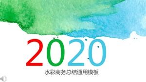 Mic șablon ppt de rezumat general de afaceri cu acuarelă proaspătă