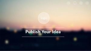 Super wykwintna atmosfera mody szablon PPT efekt matowego szkła