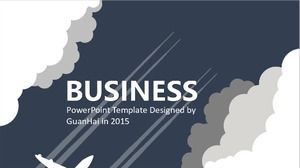 English simple cloud dynamic universal PPT template