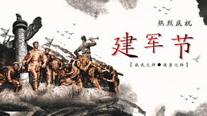 Modèle PPT de la fête de l'armée du 1er août avec un sens des années historiques
