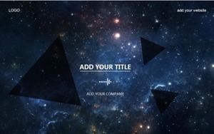 深蓝色星空简约大气商务总摘要ppt模板