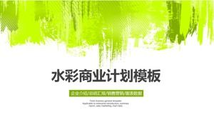 Plantilla ppt de plan de negocios de acuarela creativa minimalista verde