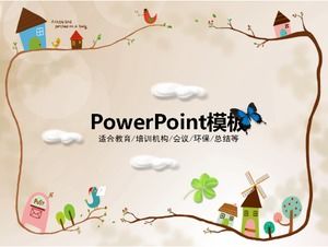 어린이 성장 교육 작은 신선한 문학 스타일 PPT 템플릿