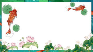 Exquis lotus feuille de lotus carpe image de fond PPT