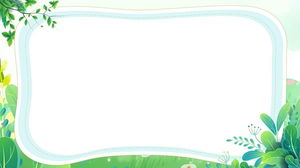 Frische grüne Pflanzenblätter PPT-Grenze Hintergrundbild