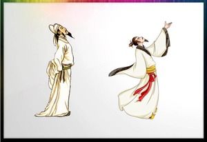 Li Bai Du Fu Konfuzius PPT-Illustrationsmaterial