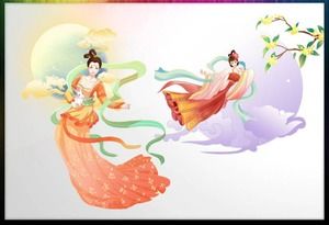 月に飛ぶ2つの絶妙な嫦娥PPT素材