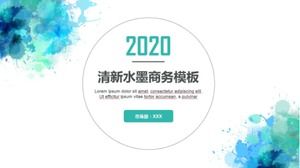 Template ppt sederhana cat air biru yang kreatif dan elegan