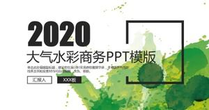 Template ppt laporan umum suasana cat air yang kreatif dan indah