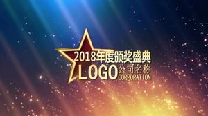 ブルーゴージャスな会社の年次総会はダイナミックpptテンプレートを授与します