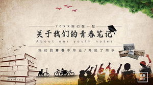 เทมเพลต PPT สำหรับเยาวชนในฤดูกาลรับปริญญาสไตล์คิดถึง