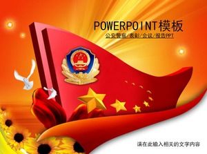 Czerwona atmosfera prosty szablon raportu ze spotkania z policją w stylu PPT