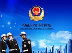 Niebieski prosty szablon raportu ze spotkania policyjnego z atmosferą PPT