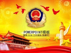 Red solemn atmosphere police work report PPT template