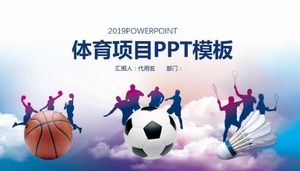 Mavi sulu boya yaratıcı el boyaması spor ppt şablonu