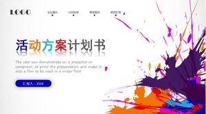 Biały zwięzły plan planowania działań promocyjnych marki książka szablon ppt