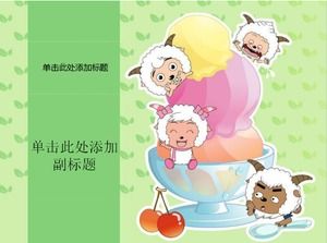 Cute cartoon english kindergarten courseware ppt template