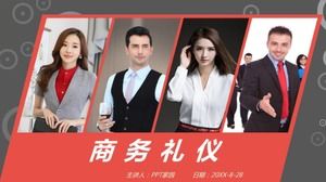 ハイエンドな雰囲気のビジネスエチケットプロフェッショナル画像トレーニングpptテンプレート