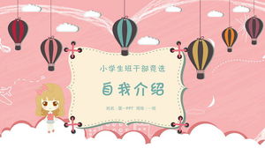 Cartoon Grundschulklasse Kader Wahl Selbsteinführung PPT-Vorlage