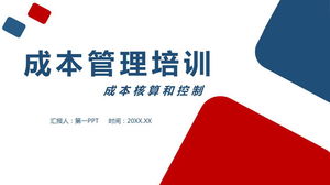 Blue and red color matching cost management training PPT download