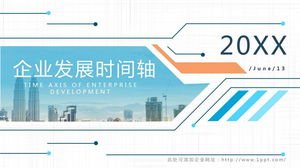 اللون الأزرق والبرتقالي تطوير الشركات مقدمة الجدول الزمني قالب PPT