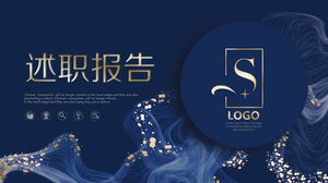 Modèle PPT de rapport de débriefing personnel de fond de fumée abstrait bleu bronzage