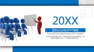 Șablon PPT pentru reuniunea de formare corporativă de fundal cu răufăcător tridimensional albastru