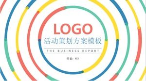 Template ppt rencana perencanaan acara datar yang elegan dengan lingkaran warna