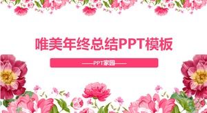 Șablon ppt de rezumat de sfârșit de an frumoase și elegante pictate manual