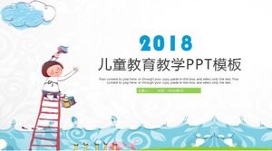 Modello ppt di classe aperta di educazione squisita dipinta a mano creativa