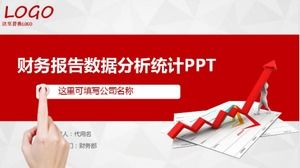 Enfes kırmızı mali çalışma raporu veri analizi iş PPT şablonu