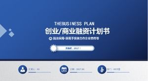 Modelo de plano ppt de plano de financiamento de negócios criativo simples clássico azul business