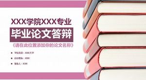 Roz proaspăt și elegant șablon PPT de apărare a tezei de absolvire