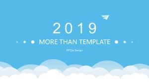 ブルーエレガントビジネスワークプランサマリーレポートpptテンプレート