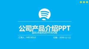 Plantilla ppt de presentación de producto de exhibición de proyecto de empresa minimalista azul