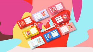 Çok renkli sıcaklık ve not defteri ppt şablonu