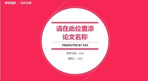 Czerwony świeży szablon obrony pracy dyplomowej PPT