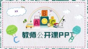 Modelo de ppt de aula aberta para professor de desenho animado