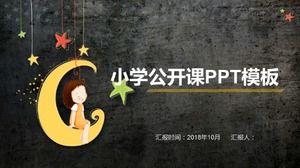 șablon ppt de cursuri deschise pentru școala primară de desene animate rafinate