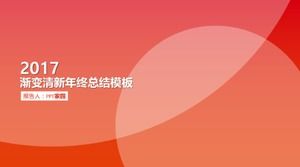 Modèle ppt de résumé de rapport de travail de fin d'année de style plat dégradé rouge simple