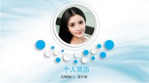 Modello ppt di curriculum creativo piccolo cerchio blu fresco