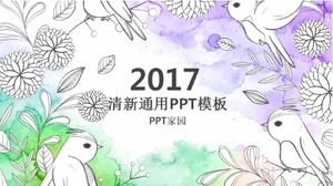 Aquarelle rendu littéraire et artistique beau modèle ppt universel frais dynamique